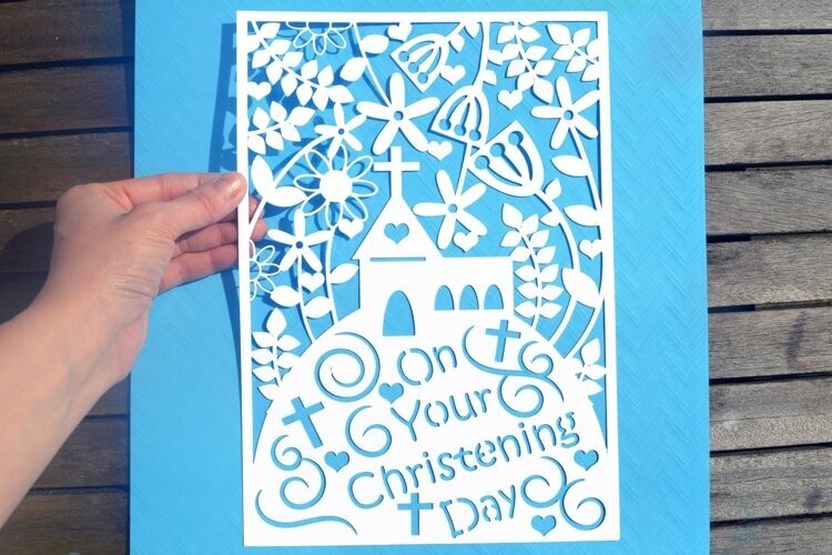 Christening day paper cut design