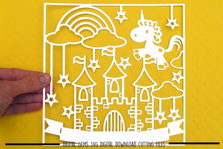 Unicorn paper cut design