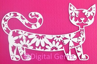 Cat paper cut design