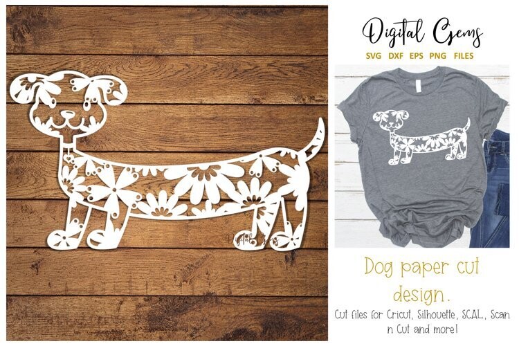 Dog paper cut design