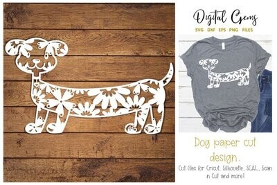 Dog paper cut design