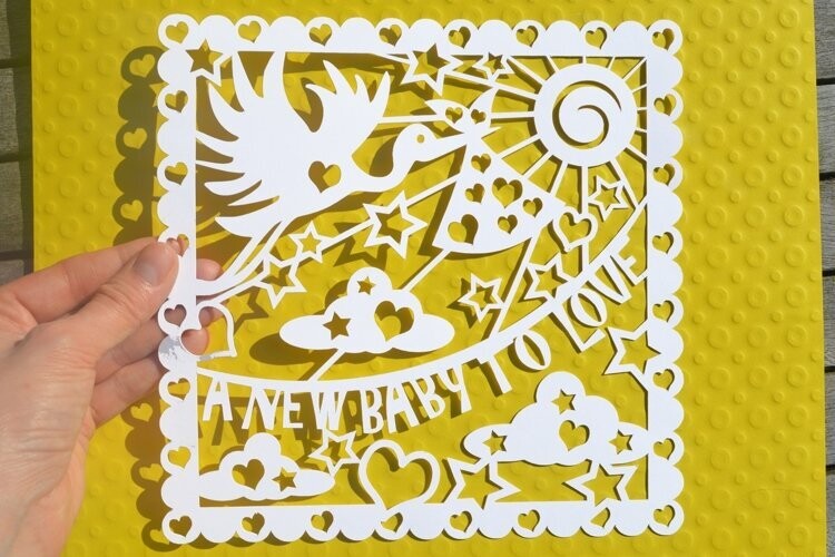 A new baby to love paper cut design