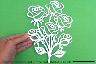 Rose bouquet paper cut design