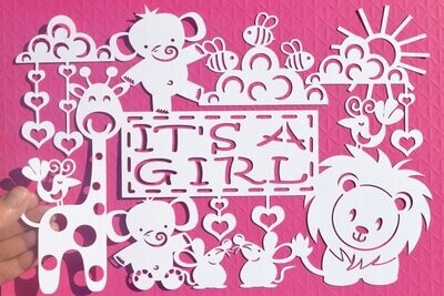 It&#39;s a Girl, Animal paper cut design