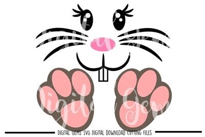 Rabbit face and feet designs
