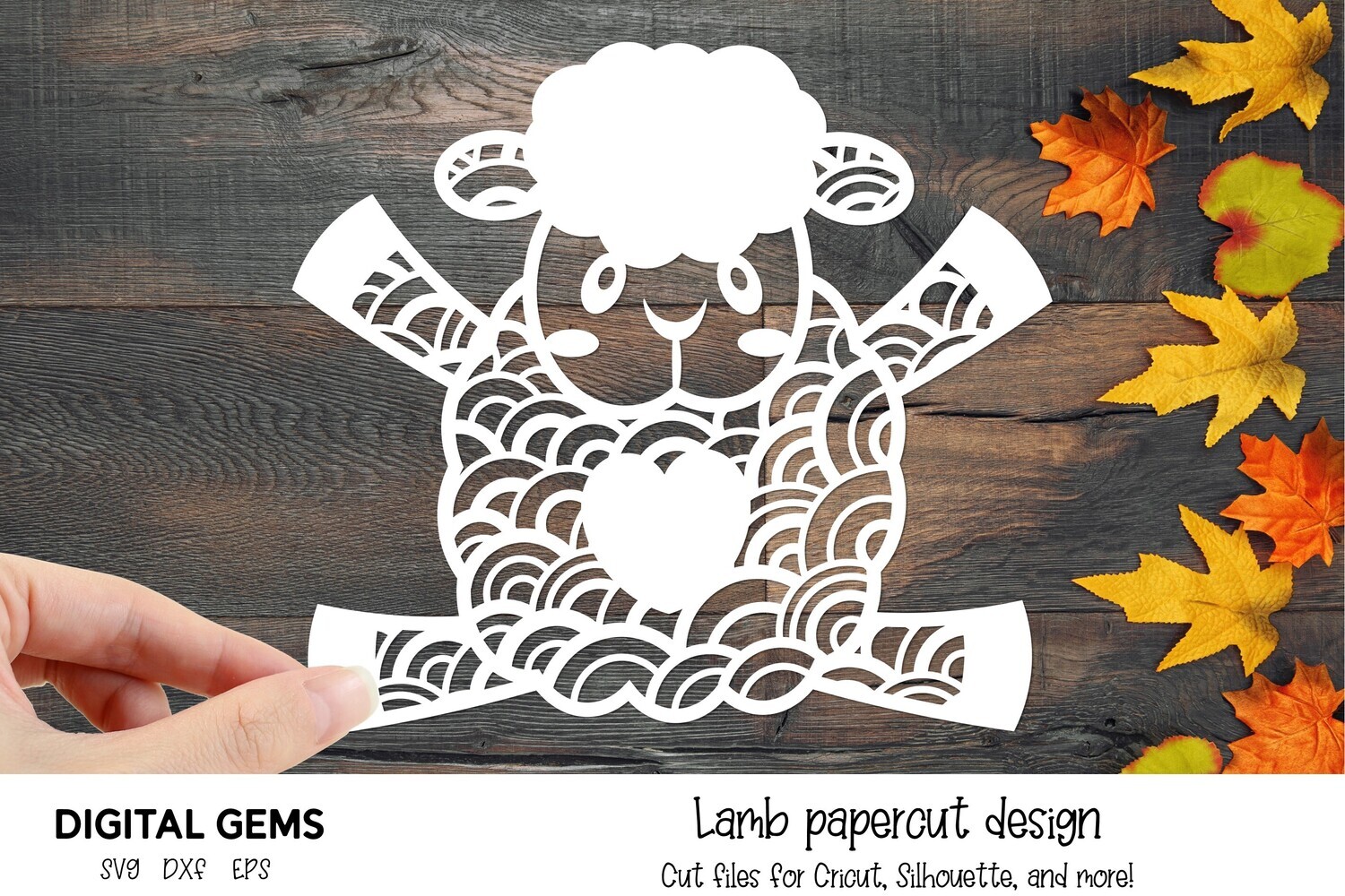 Lamb paper cut design