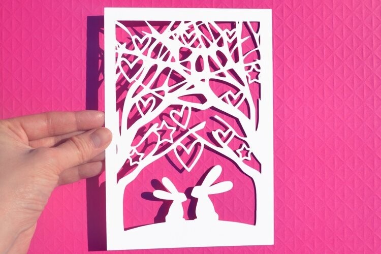 Rabbit paper cut design