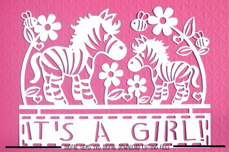 It&#39;s a Girl, Zebra paper cut design