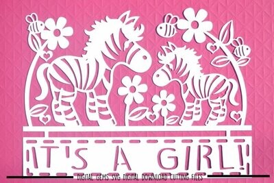 It&#39;s a Girl, Zebra paper cut design