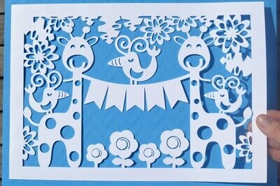 Giraffe paper cut design