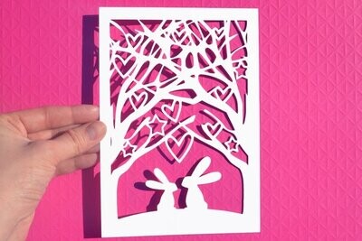 Rabbit paper cut design