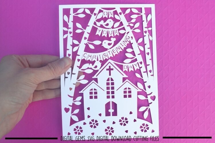 Christening paper cut design