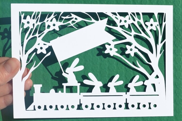 Rabbit paper cut design