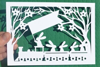 Rabbit paper cut design