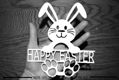 Rabbit, Happy Easter  paper cut design