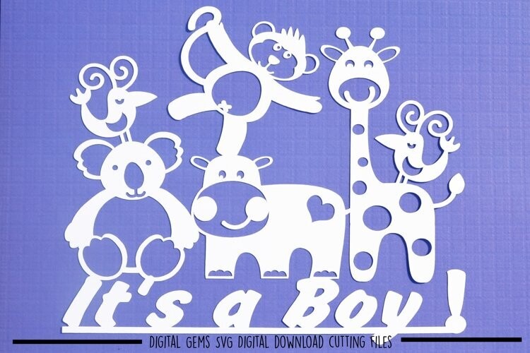 It&#39;s a Boy, Animal paper cut design