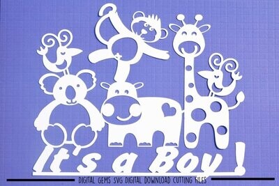 It&#39;s a Boy, Animal paper cut design