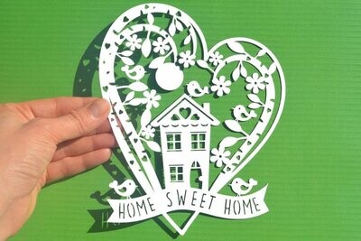 Home sweet home paper cut design