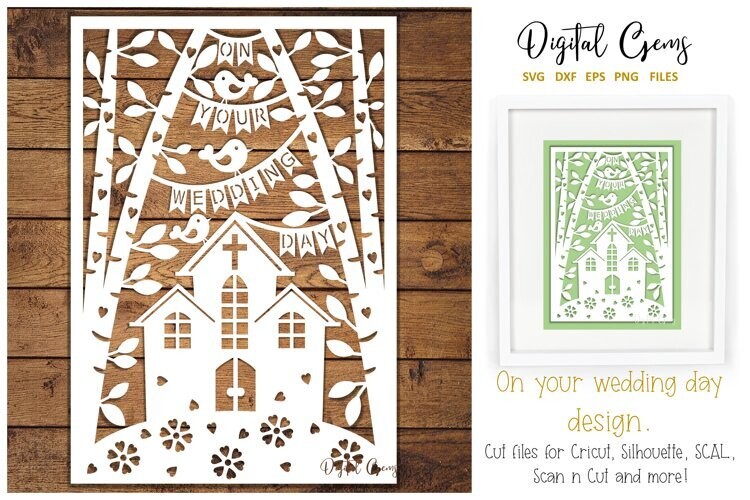 Wedding day paper cut design
