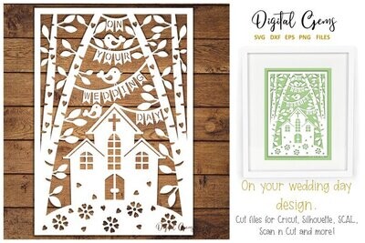 Wedding day paper cut design