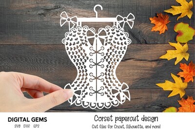 Corset paper cut design
