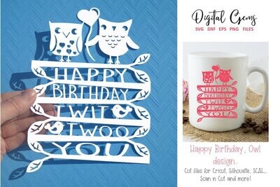 Happy Birthday paper cut design
