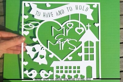Wedding day paper cut design