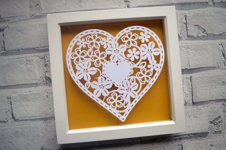 Love heart paper cut design