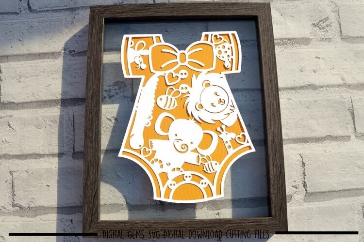 Animal baby vest paper cut design