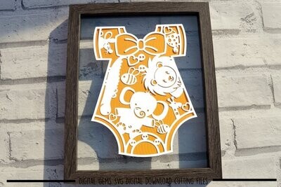 Animal baby vest paper cut design