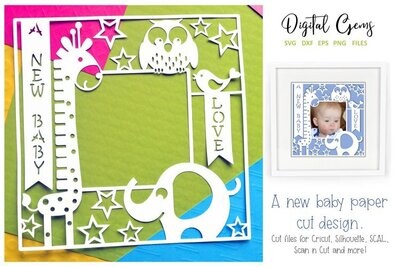 A new baby  paper cut design