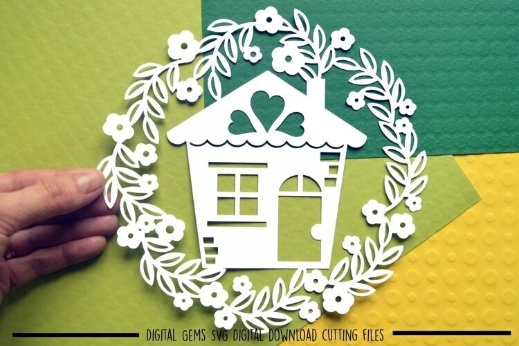 Home sweet home paper cut design