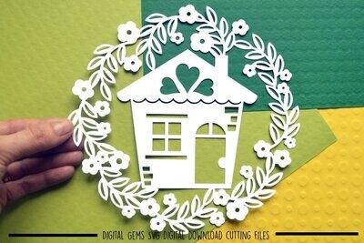 Home sweet home paper cut design