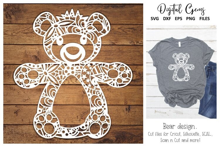 Teddy bear paper cut design
