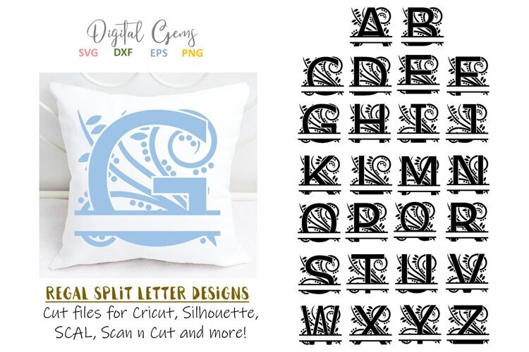 Alphabet, split letter designs