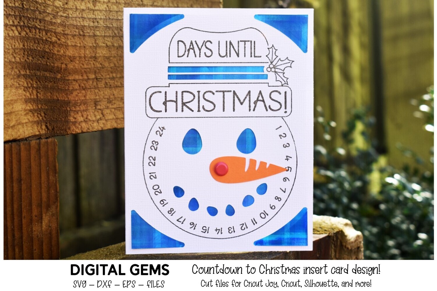 Snowman, Christmas countdown insert card design