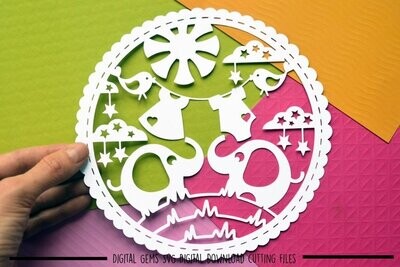 Elephant paper cut design