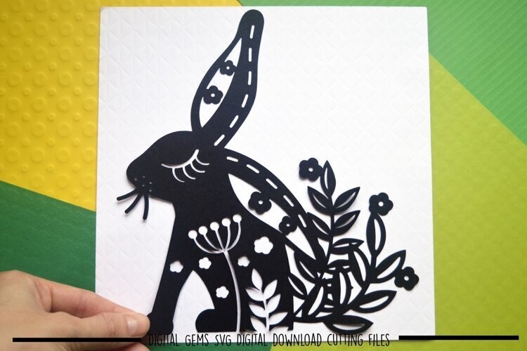Rabbit paper cut design