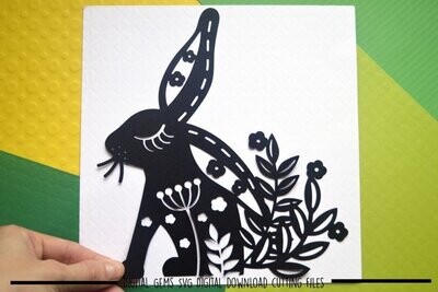 Rabbit paper cut design