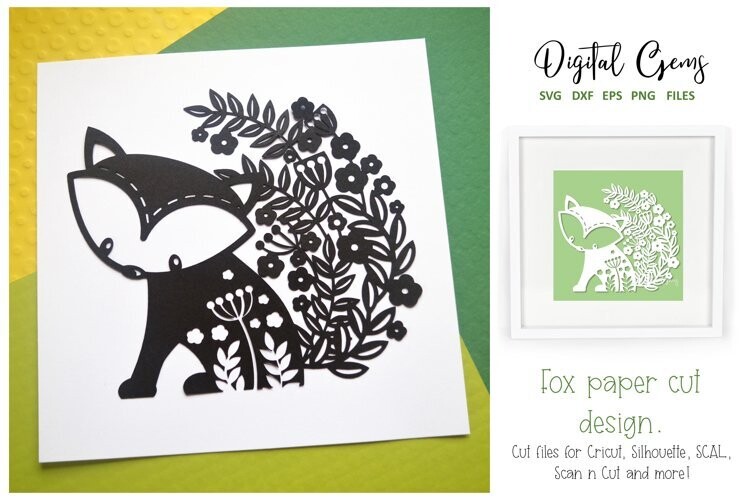 Fox paper cut design