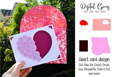 Flower heart card design