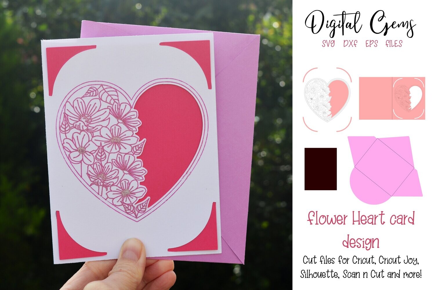 Flower heart card design