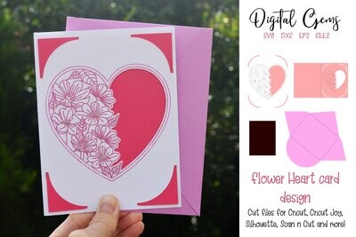 Flower heart card design