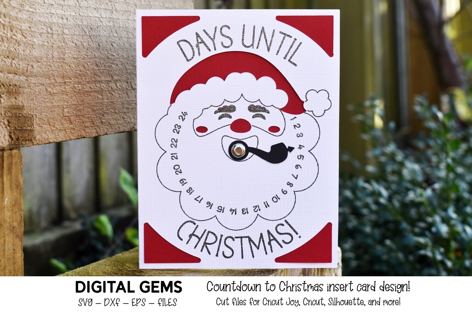 Santa, Christmas countdown insert card design