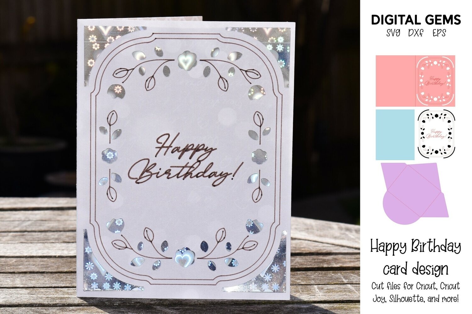 Happy Birthday, Flower insert card design