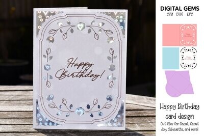 Happy Birthday, Flower insert card design