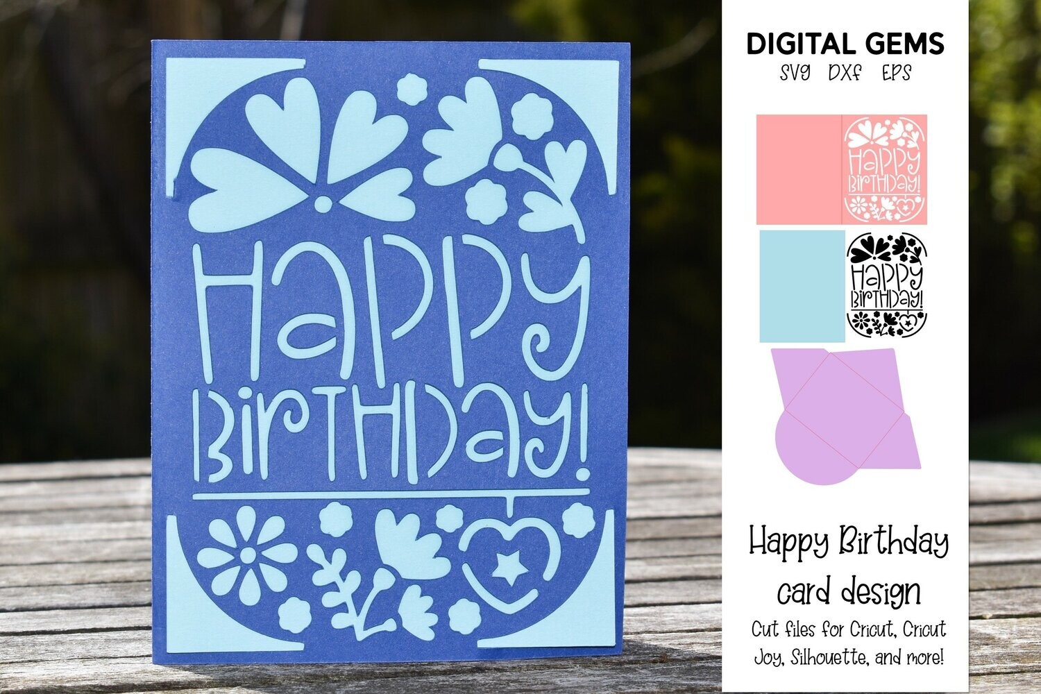 Happy Birthday, Flower insert card design