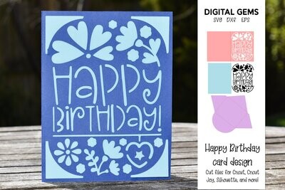 Happy Birthday, Flower insert card design