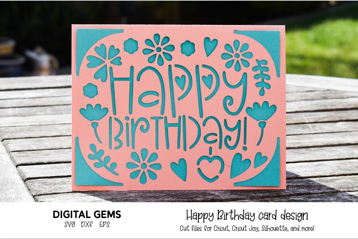 Happy Birthday, Flower insert card design