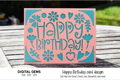 Happy Birthday, Flower insert card design
